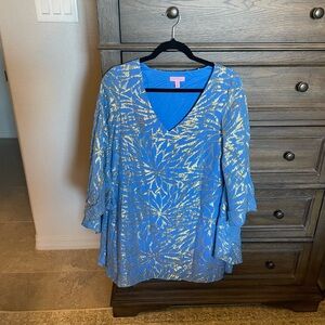 Lilly Pulitzer Miri Silk Blue Caftan Dress